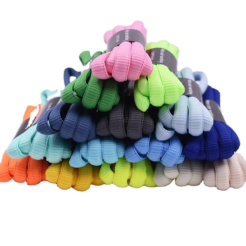 flat shoelaces colorful polyester shoe laces custom flat shoelaces