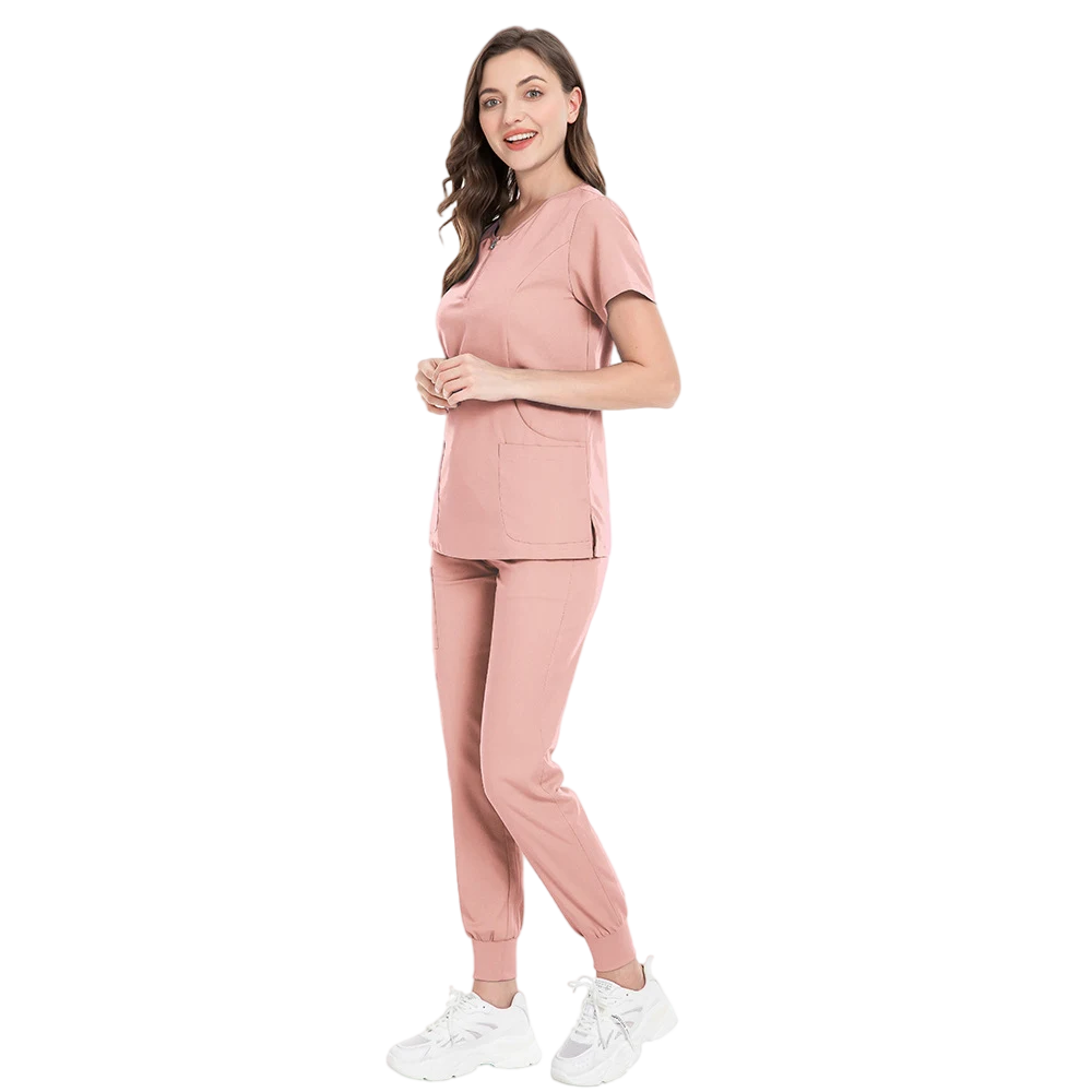 vendors for scrubs fabric medical pink polyester spandex feminino scrub sets scrub suit fashionable nurse aesthetics uniforms