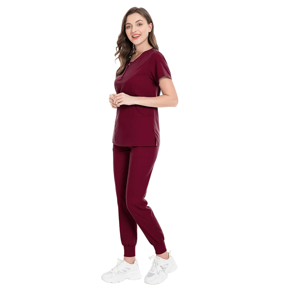 vendors for scrubs fabric medical pink polyester spandex feminino scrub sets scrub suit fashionable nurse aesthetics uniforms