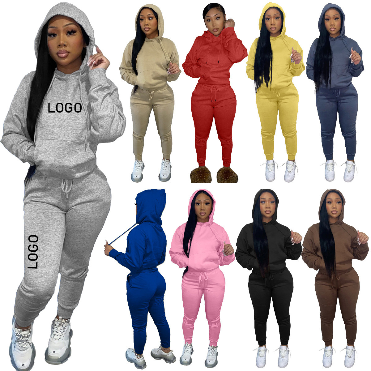 Private label sweatsuit men logo polo urban tracksuit hooded with pocket customize sweat suit for women