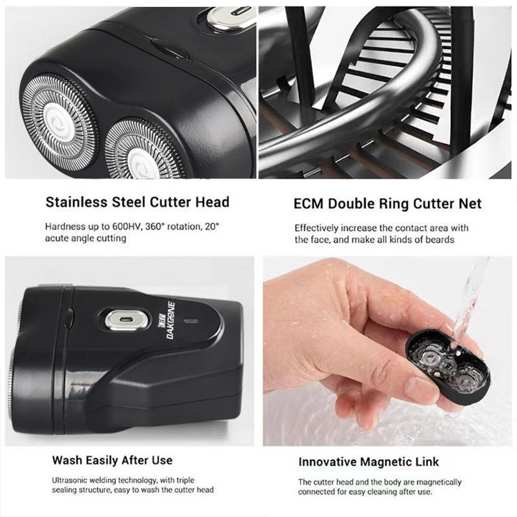 Mini Portable Electric shaver Double head travel charging shaver beard trimmer Painless Stainless Blade Waterproof Shaving Razor