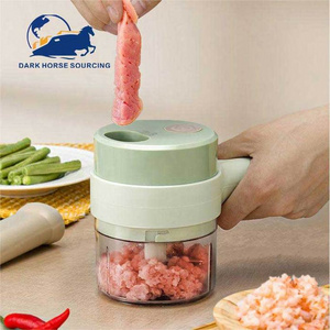 handheld 4 in 1 portable multifunctional electric wireless USB Rechargeable vegetable cutter Garlic meat Crusher