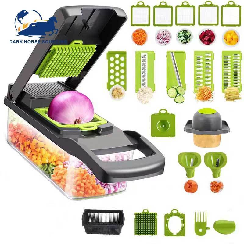 Home kitchen use all in one manual mandoline food slicer vegetable onion Potato Carrot vegetable diced chopper mechiane