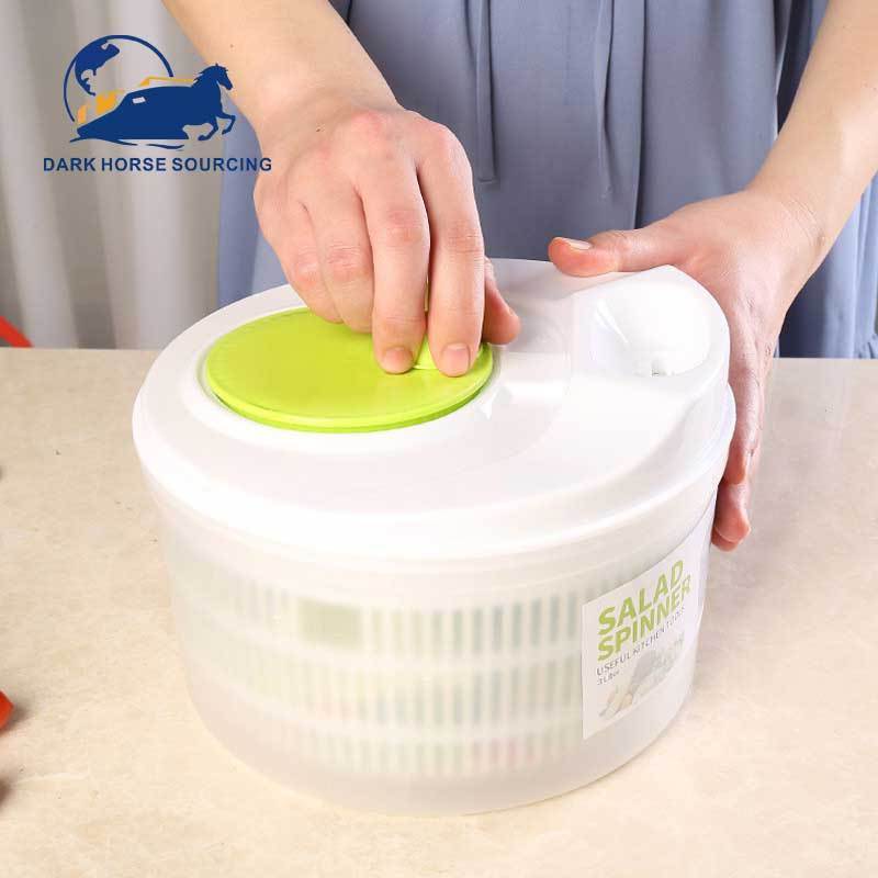 Durable Plastic large Manual Vegetables salad spinner vegetable washer and dryer spinner