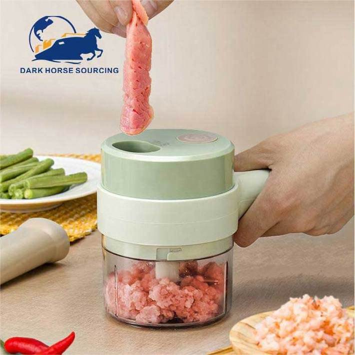 4 in 1 handheld Electric wireless multifunctional Vegetable Cutter Food vegetable Chopper Garlic Crusher food Slicer Set