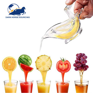 Art Bird Shape portable Transparent plastic hand press lemon squeezer manual fruit lime juicer squeezer