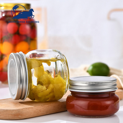 150/250/500/750 ml smooth wide mouth glass mason jar with lids glass frutta del prato mason jar