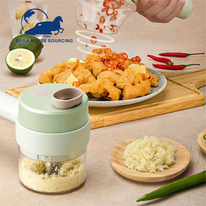 4 in 1 handheld Electric wireless multifunctional Vegetable Cutter Food vegetable Chopper Garlic Crusher food Slicer Set