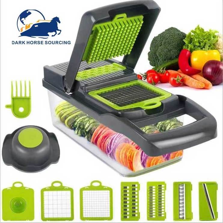 Home kitchen use all in one manual mandoline food slicer vegetable onion Potato Carrot vegetable diced chopper mechiane