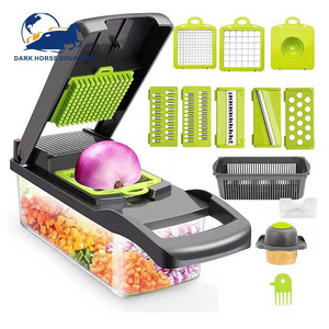 Home kitchen use all in one manual mandoline food slicer vegetable onion Potato Carrot vegetable diced chopper mechiane