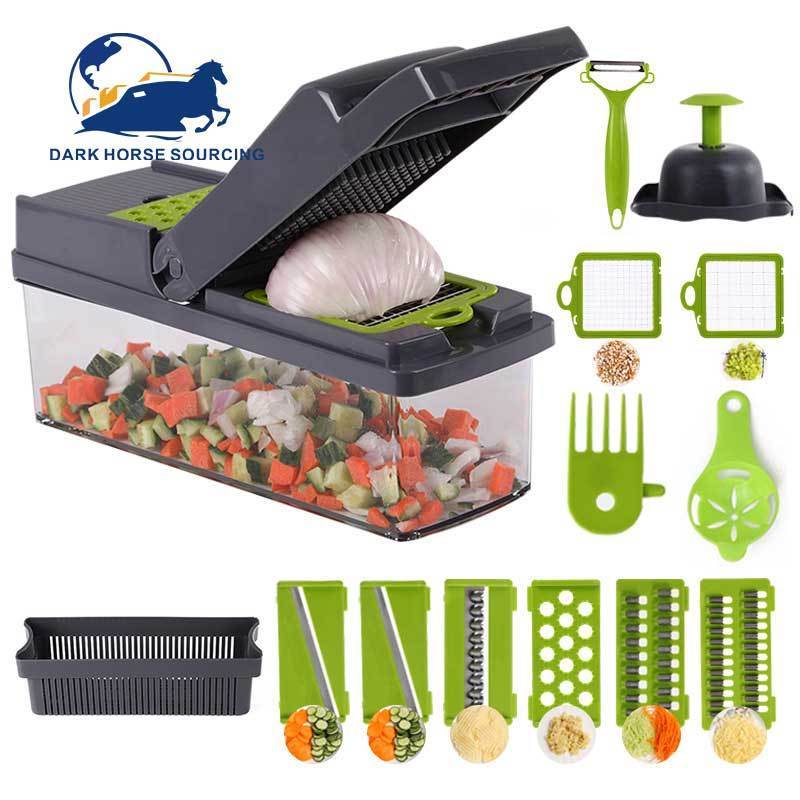 Kitchen tools multi 15 in 1 manual mandolin fruit vegetable chopper cutter handheld onion dicer slicer