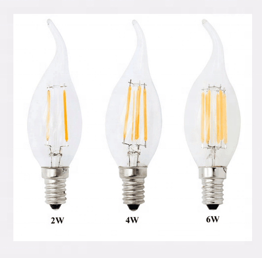 C35  LED Candle Bulbs  6w 360 degree led filament candle bulb led lighting E27