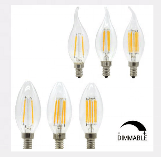 C35  LED Candle Bulbs  6w 360 degree led filament candle bulb led lighting E27