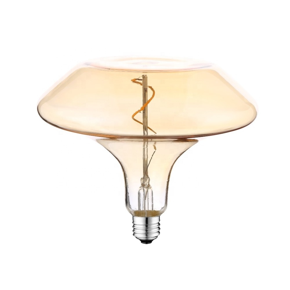 Large size decorative 220V 110V clear glass ambler UFO 4W E27  decanter shape decorative soft filament led bulb