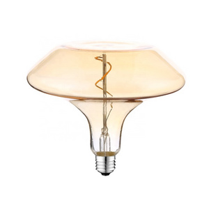 Large size decorative 220V 110V clear glass ambler UFO 4W E27  decanter shape decorative soft filament led bulb