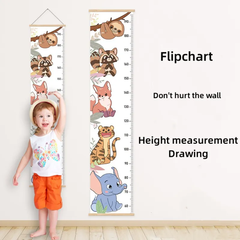 Kids Height Ruler Growth Chart Room Home Decoration Hanging Baby Child Wood Height Ruler Growth Size Chart Measure Wall Sticker