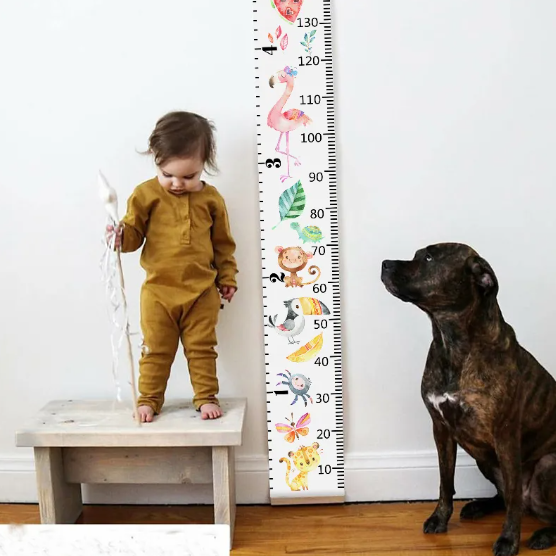 Kids Height Ruler Growth Chart Room Home Decoration Hanging Baby Child Wood Height Ruler Growth Size Chart Measure Wall Sticker