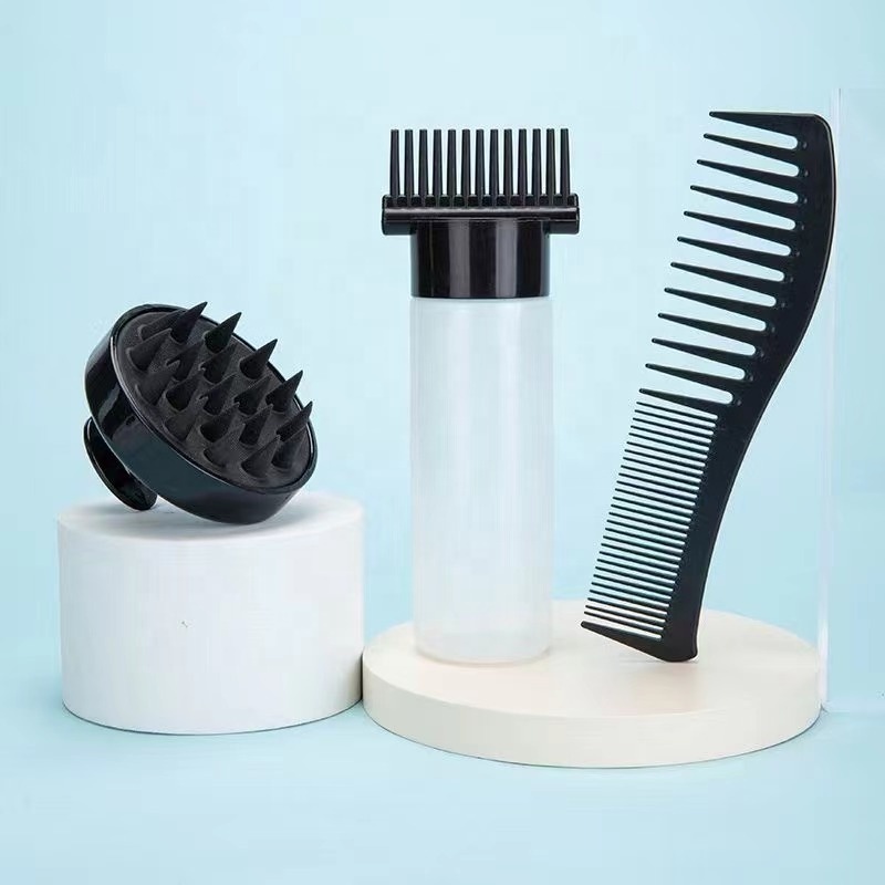 PDANY Hair Tools Massage Shampoo Brush Shampoo Bottle Dry Cleaning Toothed Shampoo Comb Bottle Set