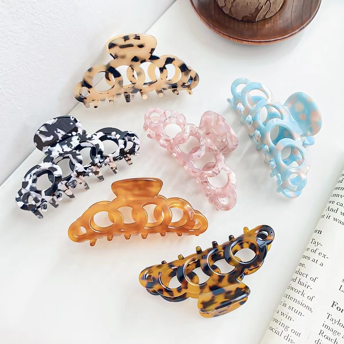 PDANY Classical Styles Women Hair Accessories Shark Clips Wash Face Makeup Acetate Hair Claw Jaw Clips For Women Girl Gift