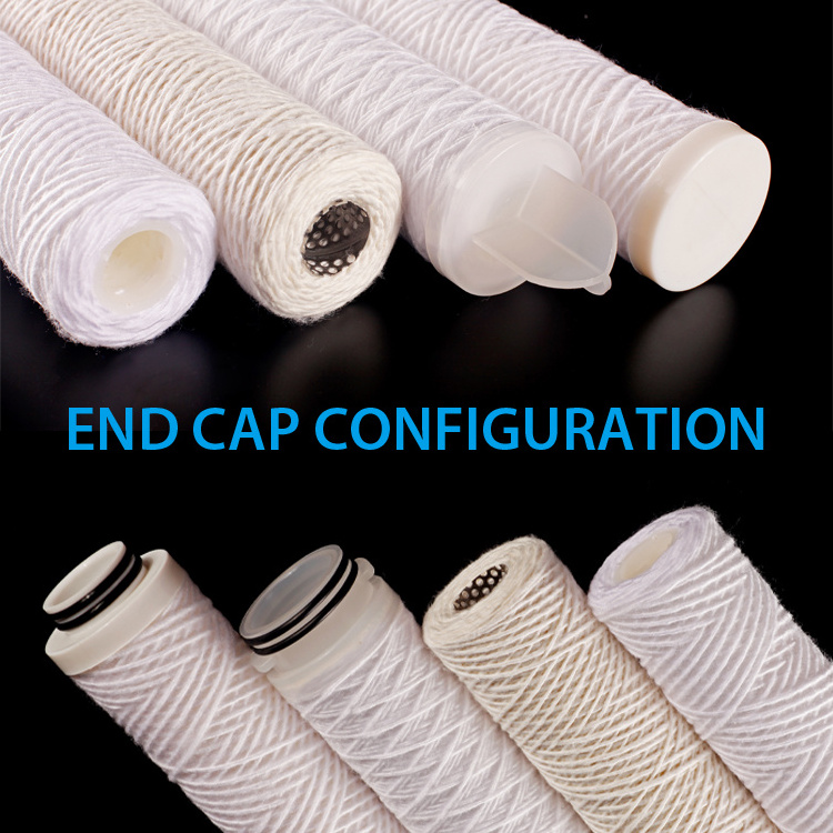 10'' Water Filter Cartridge 1 Micron 5 Micron PP Yarn Fiber Glass String Wound Cartridge Filter Fiber Filter For Water Treatment