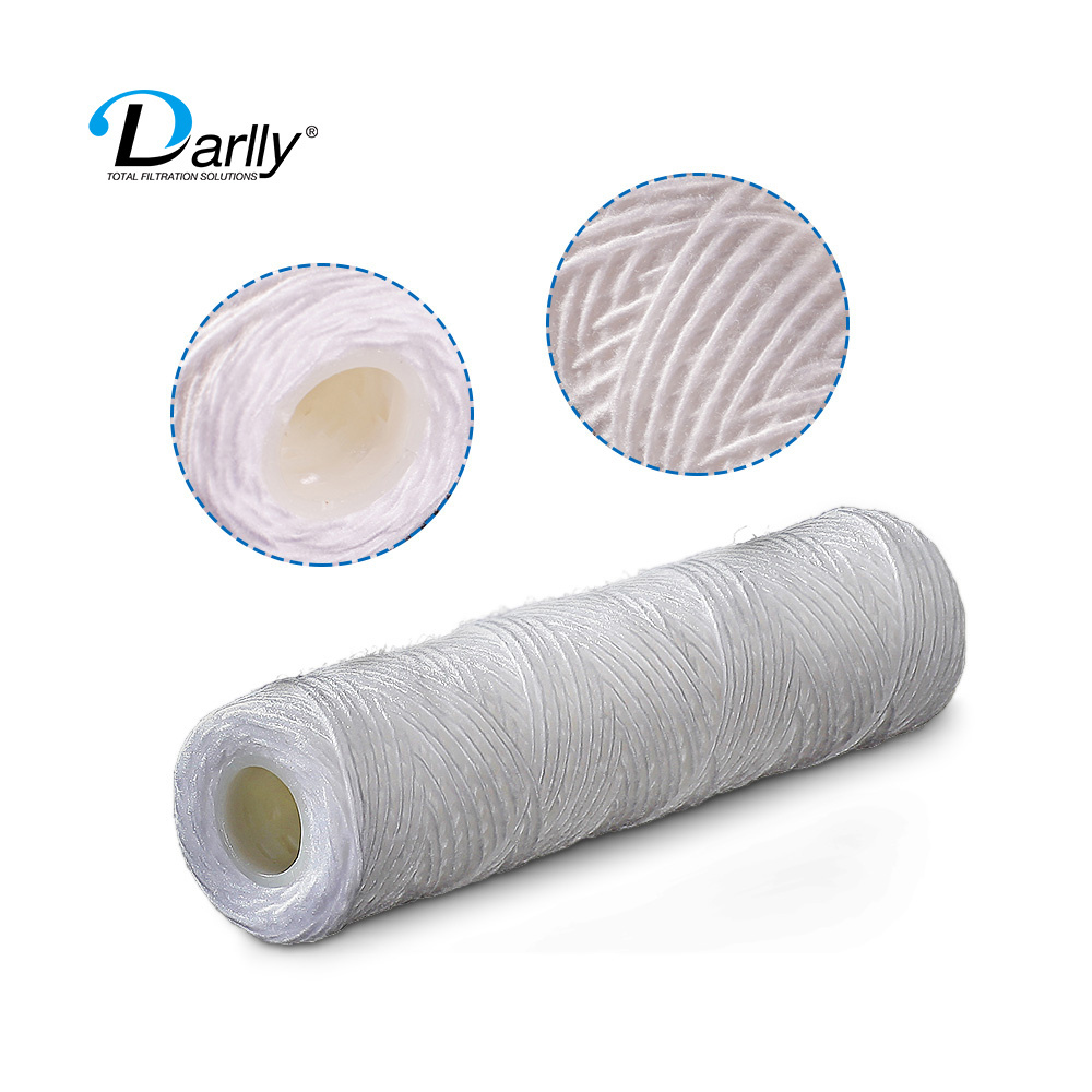 Zhejiang Manufacturer 10/20/30/40 Inch Water Filters Spun String Wound Filter Cartridge 5'' x2.5'' 10 Micron RO Filter Cartridge