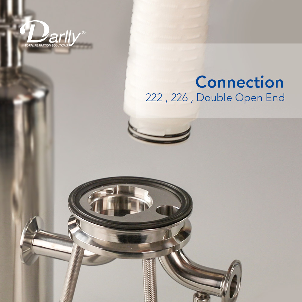 Hangzhou Darlly Filter Housing Stainless Steel Membrane Pleated Filter Cartridge 10/20Inch Code 7 Filter Housing Food Grade Oil