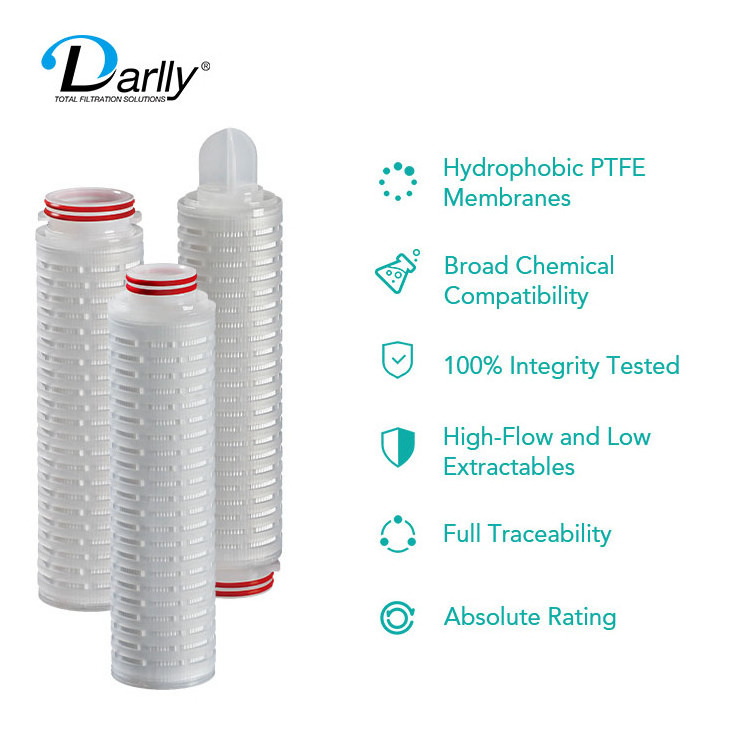 5 10 20 30 40 Inch 0.1 0.22 0.45 micron air filter ptfe vent membrane Filters Cartridge Diesel fuel for  Exhaust Gas Filtration