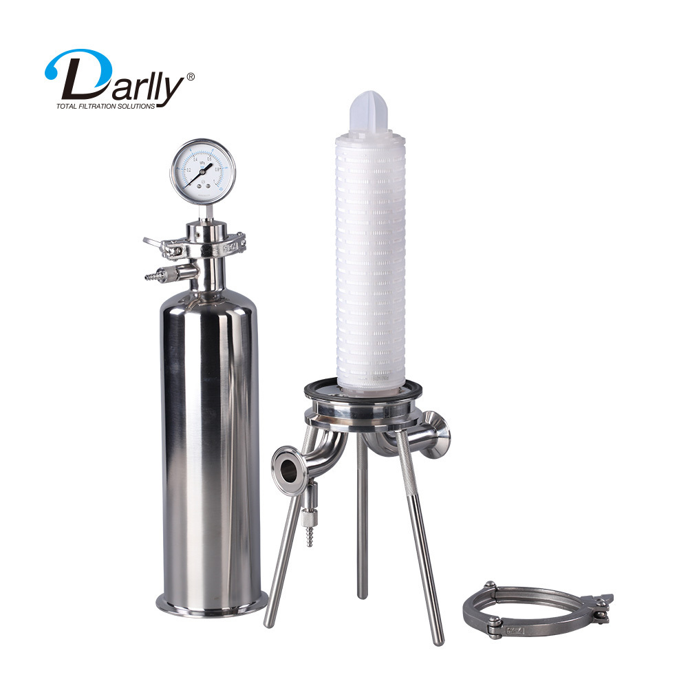 Hangzhou Darlly Filter Housing Stainless Steel Membrane Pleated Filter Cartridge 10/20Inch Code 7 Filter Housing Food Grade Oil