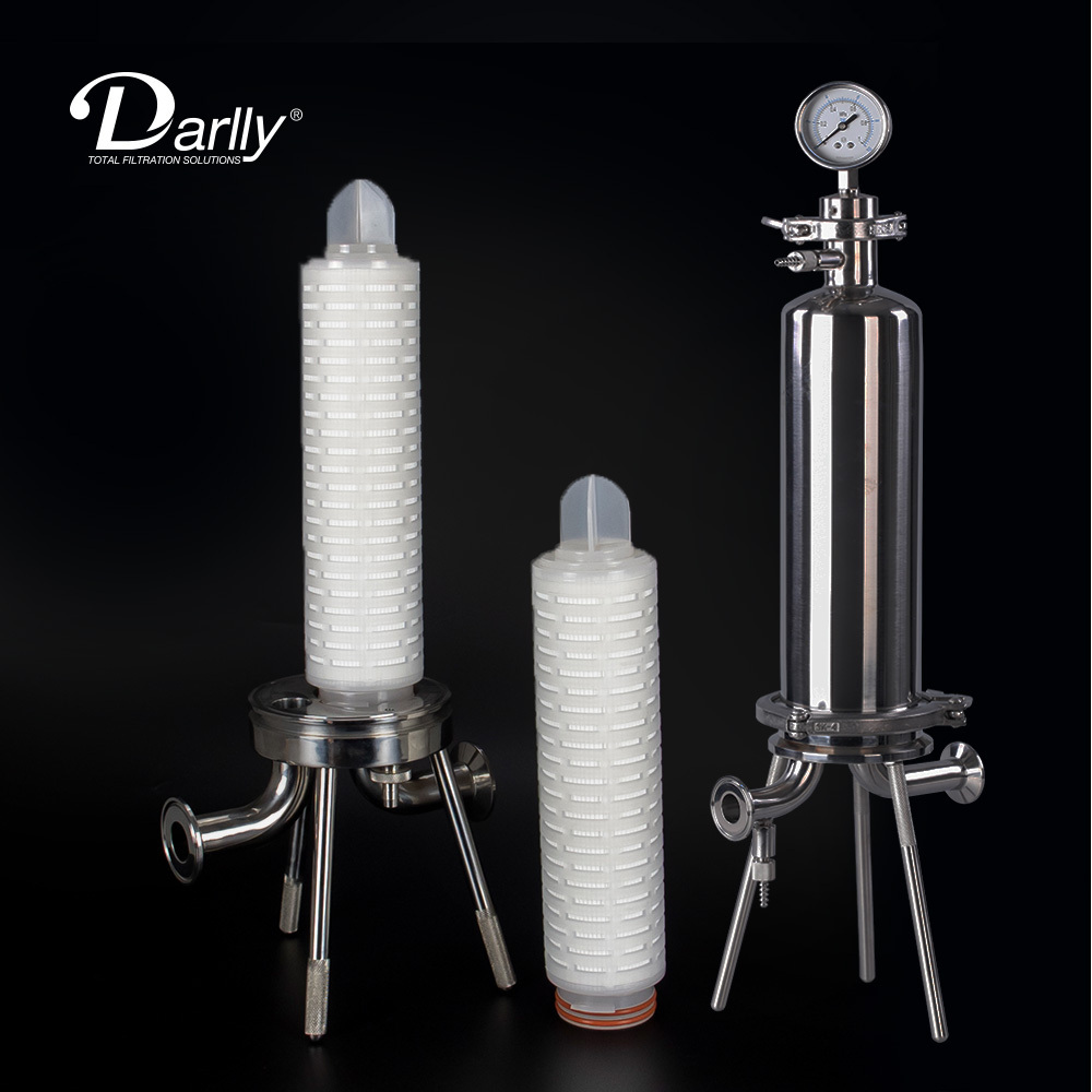 Hangzhou Darlly Filter Housing Stainless Steel Membrane Pleated Filter Cartridge 10/20Inch Code 7 Filter Housing Food Grade Oil