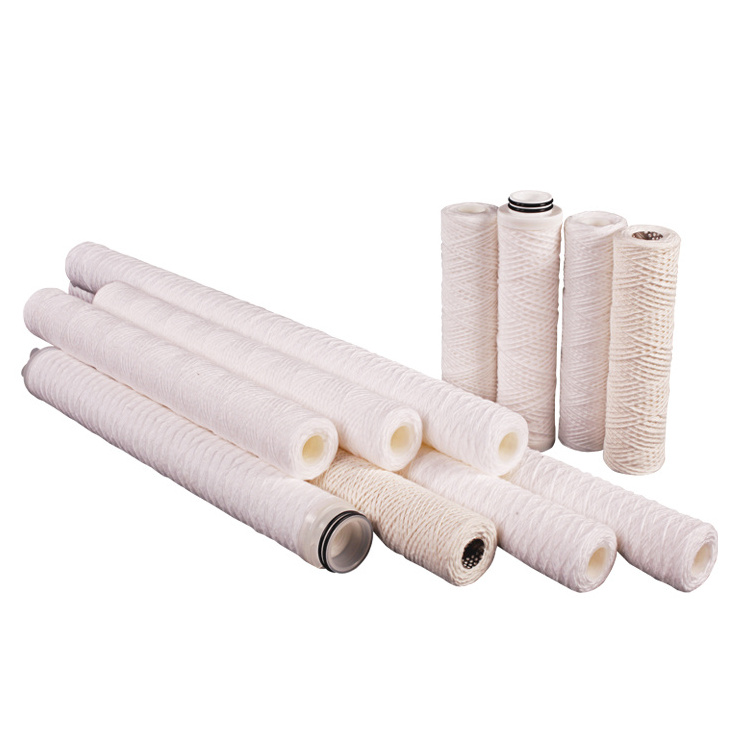 Zhejiang Manufacturer 10/20/30/40 Inch Water Filters Spun String Wound Filter Cartridge 5'' x2.5'' 10 Micron RO Filter Cartridge