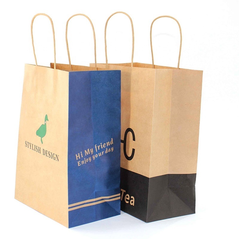 Competitive Price Kraft Retail Paper Bags Luxury Shopping Tote Gift Paper Bags With Handle