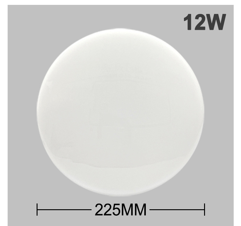 best selling 225mm 220v white circle radar microwave motion sensor led ceiling light