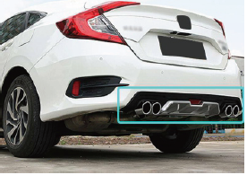 Auto Exterior Parts Gloss Black Rear Bumper Lip Separator  C-IVIC 2016-2018 Rear diffuser