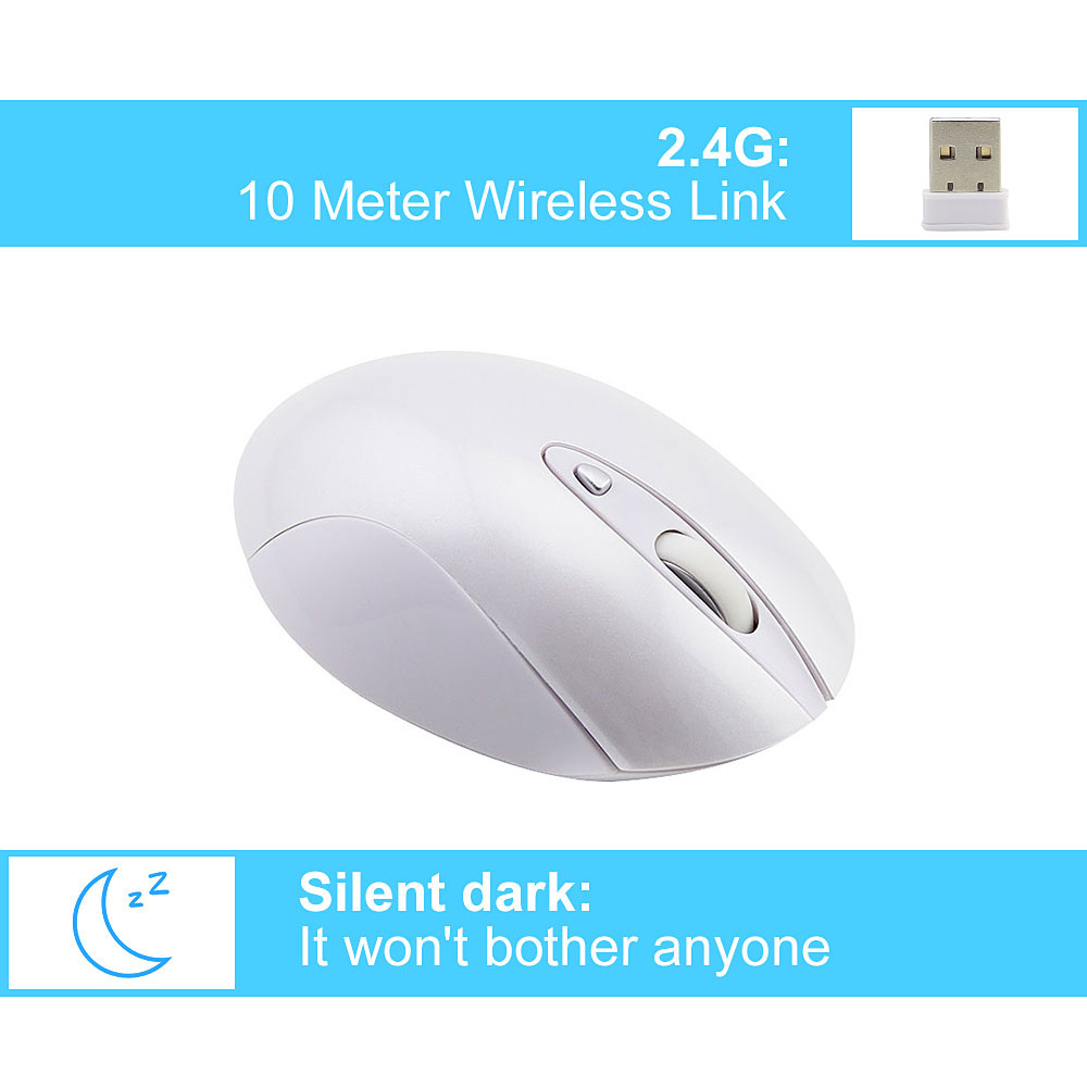 Wireless Silent Mouse 3D Mini USB Optical Computer Mice 800/1200/1600 DPI Ergonomic Small Hand Mouse