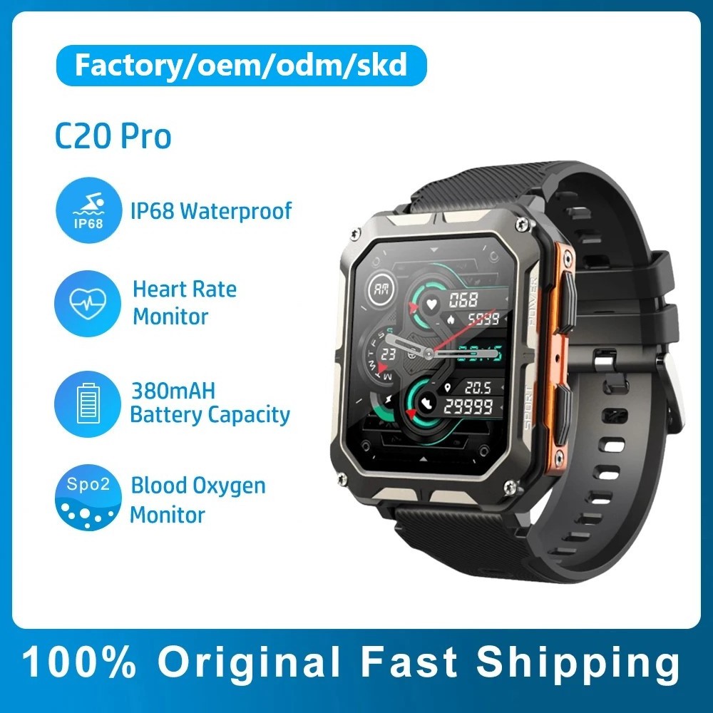 Factory C20pro Smartwatch 1.83 Inch Sport 5atm IP68 Inteligentny Zegarek Mejor Men Militarying Level C 20 C20 Pro Smart Watch