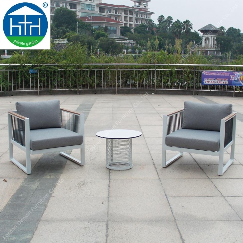 Fashion Outdoor Waterproof Aluminum Double and Single Sofa Set with Coffee Table