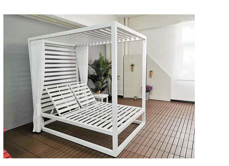 luxury hotel wood daybed sunbed outdoor chaise outdoor daybed with mosquito net garden furniture outdoor daybed