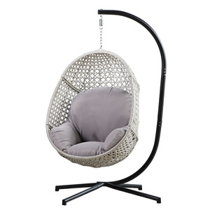 Outdoor Rattan Wicker Hanging Egg Swing Basket Chair Hammock leisure with cushion