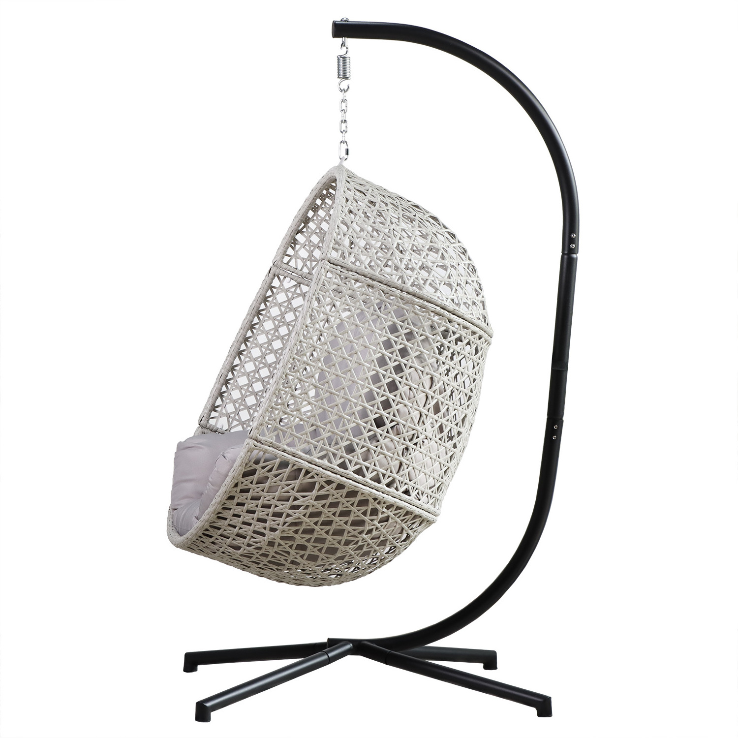 Outdoor Rattan Wicker Hanging Egg Swing Basket Chair Hammock leisure with cushion