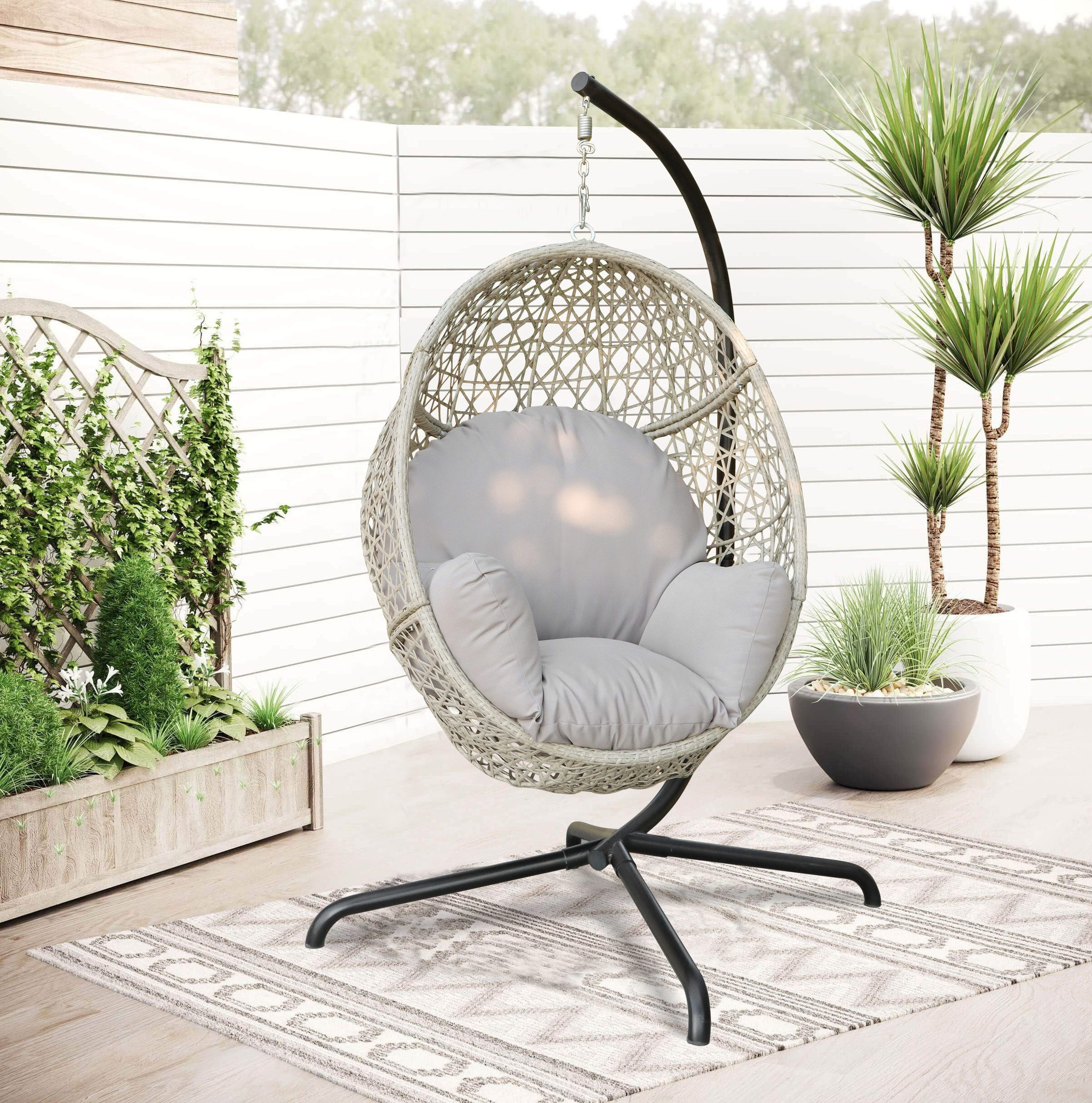 Patio Swing Aluminum Chair Neck Hammock with Stand for Baby