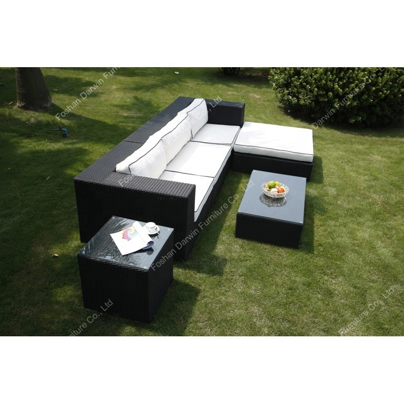 Chinese outdoor furniture supplier sectional curved outdoor sofa rattan set garden sofas