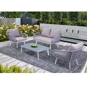 Rattan garden furniture commerical rope sofa chair sets modern rattan outdoor furniture sofa