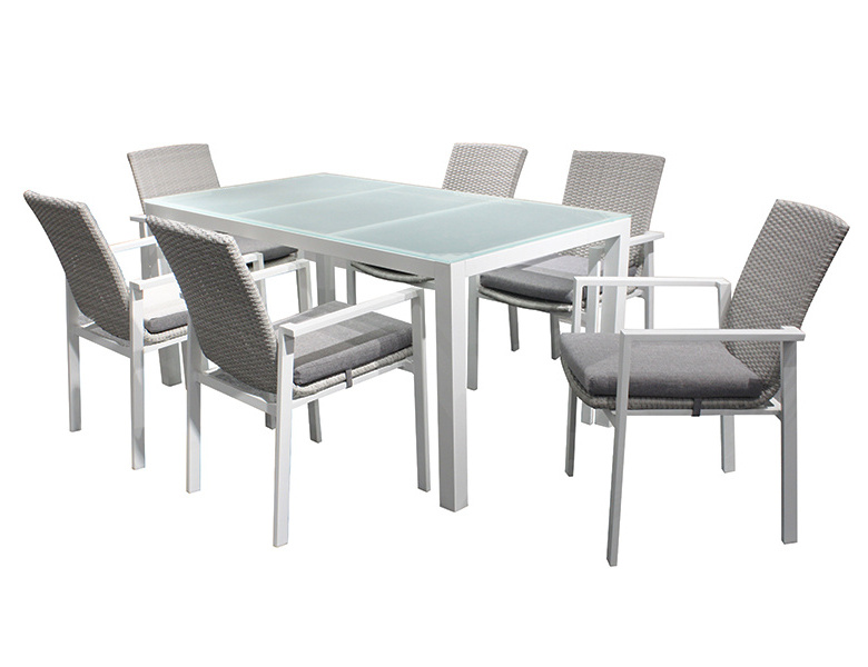 Modern cheap outdoor furniture supplier aluminum PE rattan outdoor patio garden dining furniture