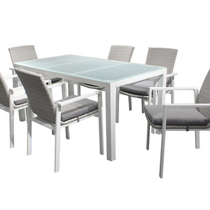 Modern cheap outdoor furniture supplier aluminum PE rattan outdoor patio garden dining furniture