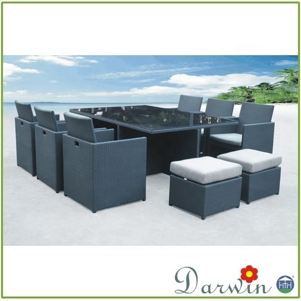 Classic Space saving Cube dining sets for garden and  wicker dining set rattan outdoor furniture