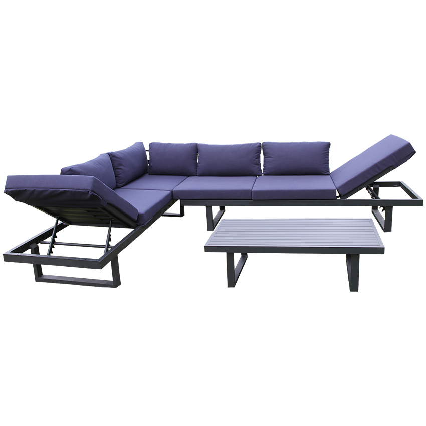 outdoor modern aluminum patio furniture garden  foldable Backrest sofa set