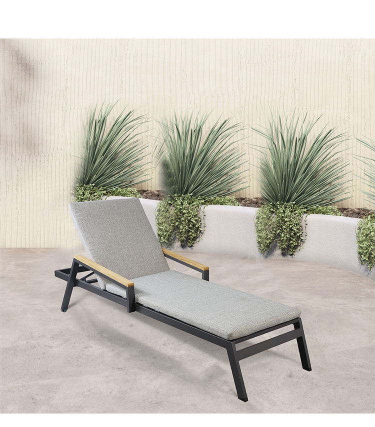 Outdoor Hotel Pool Side Single Aluminium Chaise Lounge Chairs