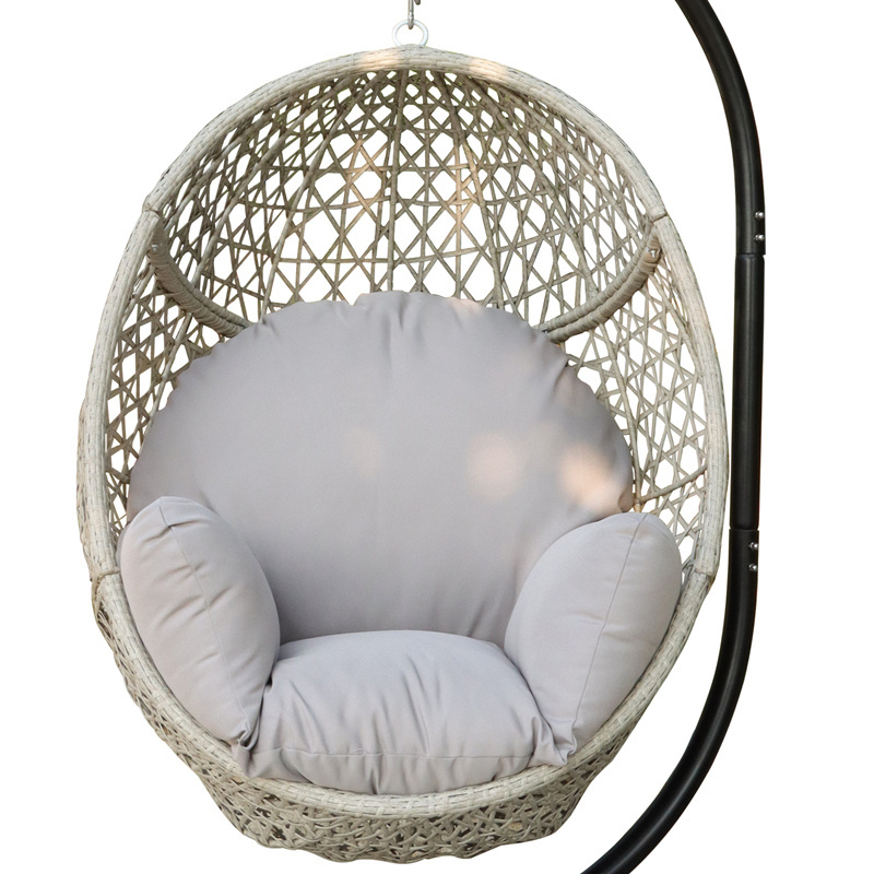 Hotsale steel PE rattan wicker outdoor garden swinging chair for home use