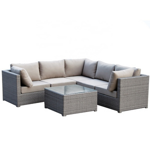 High end manufacturing wholesale rattan modular sectional L shape outdoor garden lounge sofa