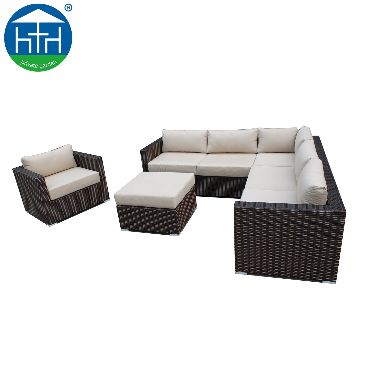 Modular garden sofa rattan outdoor furniture sectional wicker sofa rattan outdoor furniture